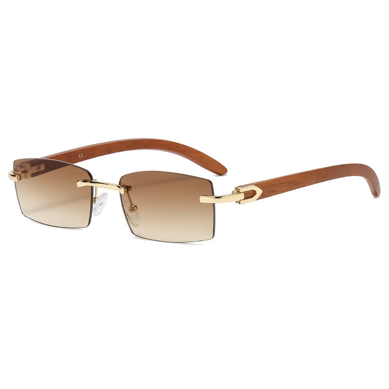 Wholesale Fashionable ultra-clear frameless ocean-lens diamond-cut edge trendy Sunglasses